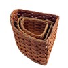 Amish Corner Storage Handmade Solid Oak Woven Wicker Basket (Medium)