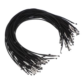 PATIKIL 13 Inch Elastic Barbed Wire, Pack of 50 2 mm Loop Stretch Round Rope with Metal Barbed Clasps for Hats, Masks, Menus, Crafts, Book, Black (32.5 cm)