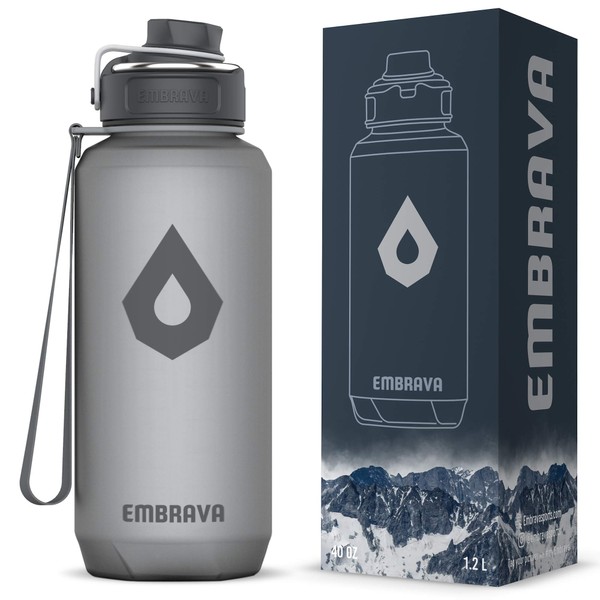 Embrava - Botella de agua de 40 onzas, grande con