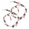 Ornativity Pine and Berries Garland - Pine Needles and Berry Rustic Xmas Holiday Decor Christmas Tree Natural Garland Decorations – 6 Ft (2 Pack)