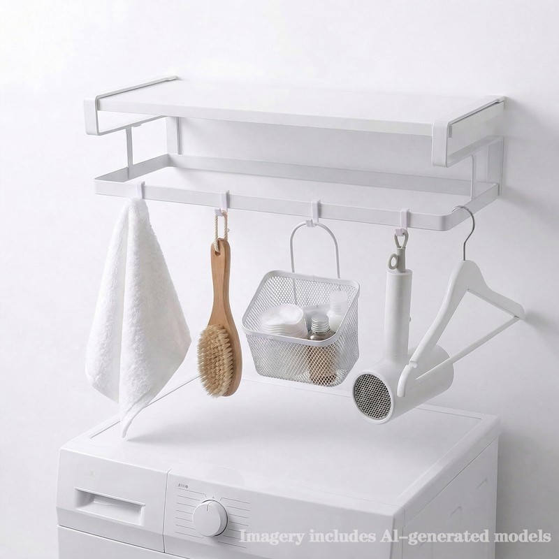 CINPIUK Under Cabinet Clothes Hanger Organizer Stacker for Laundry Room,