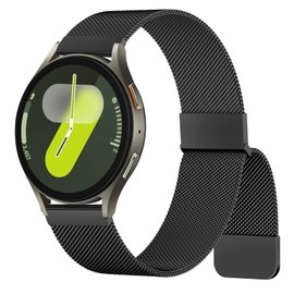 Vancle Correas compatibles con Galaxy Watch 7 Correa Band 40mm 44mm, Galaxy Watch FE 40mm, 20mm Correa de repuesto de acero inoxidable para Galaxy Watch 7 6 5 4 Mujeres Hombres (Negro)