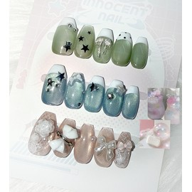 ꒰New product for July ꒱Short Tobi handmade nail tips 5 types - Short Oval / ꒰7월 신상꒱짧토비 수제네일팁 5종 - 숏오벌