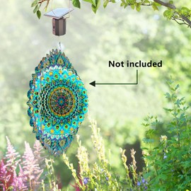 Hippolytusiart Solar Powered Wind Spinner Motor,Outdoor Solar Energy Operated Eco-Friendly Motor Hanging Display Mobile Rotating Mini Revolving Motor for Spiral Sun Catchers Garden Decor Ornament
