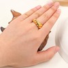 18K Gold Plated Croissant Ring Chunky Braided Twisted Dome Ring