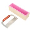 Wooden Loaf Soap Cutter Mold with 1 Pc Silicone Mold