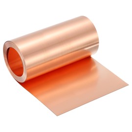 uxcell Pure Copper Sheet Roll, 0.5mm 24Ga Thick T2 Copper Flashing 1530mm x 153mm/5Ft x 6in Copper Strip Soft Copper Metal Foil Plate for Craft Electrical House Repair