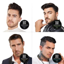 TRENDSTARTER - Men's Premium Hair Styling Sample Pack - Matte Wax - Forming Paste - Thickening Fiber - Pomade Plus (1 Sample Box - Four 0.25oz Samples)