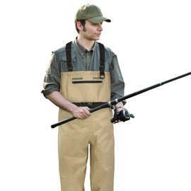 VINPATIO Fishing Waders for Men Women, 2-Ply Nylon/PVC Waterproof Chest Wader with Boots for Duck Hunting & Fly Fishing