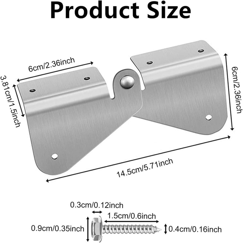 4 PCS Stainless Steel Gutter Extension Hinge, Downspout Extension Flip-Up