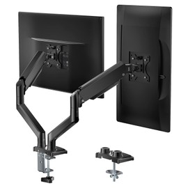 WALI Dual Monitor Mount, Adjustable Gas Spring Monitor Desk Stand for 2 Monitors, Heavy Duty Monitor Arm up to 32 Inch Screen, Hold up to MAX 22lbs, Max Mounting Holes 100x100mm (GSMP002N), Black