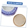 CIYODO Ceramic Tea Canister with Wooden Lid Airtight Sealed Tea
