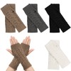 Opopark 4 Pairs of Hand Warmers Soft Knitted Gloves Without