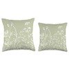 Wildflower Floral Flower Pattern Boho Sage Green Throw Pillow