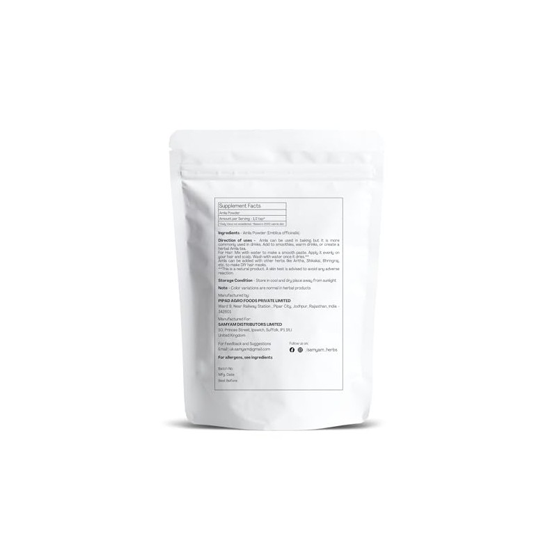 SAMYAM Amla Powder - 500g Pack | Ayurvedic Superfood Supplement