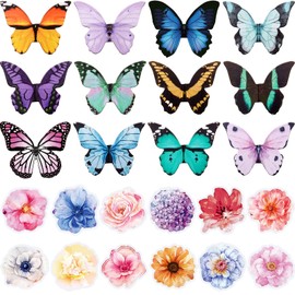 Faccito 24 Pieces Butterfly Magnetic Bookmarks Floral Magnet Page Markers Flower Foldable Butterfly Page Clip Cute Book Marks for Students Book Lovers Reading, Office Stationery Supplies, Presents