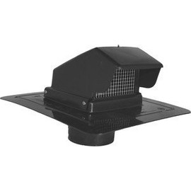 4" Plastic Roof Vent with Damper and Screen (with Stem) (RVS4 BLK)