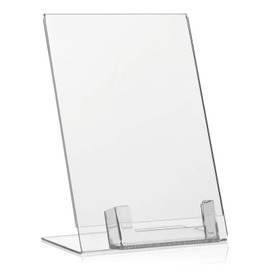 DIN A5 advertising stand, L-stand, L-stand with extra business card holder as table stand made of original Plexiglas