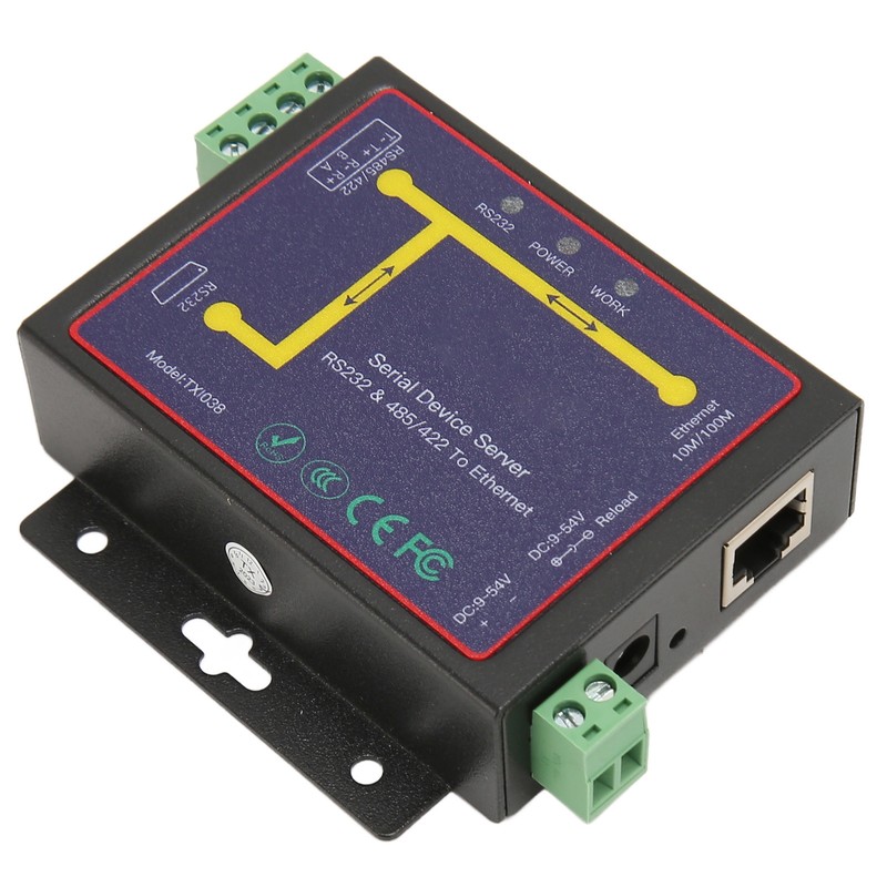RS232 RS485 RS422 Serial to Ethernet Adapter 10M 100M RJ45