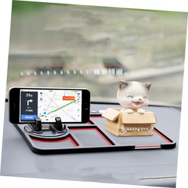 iplusmile 2pcs Dashboard Phone Mat with Temporary Parking Number Board Non Slip Car Phone Holder for Vehicle Durable Bracket for Gadgets and Decorations Random Color