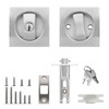 Square Pocket Door Lock, Satin Nickel Pocket Door Hardware, Sliding