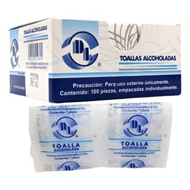 Toalla Alcoholada Para Piel Caja Con 100 Sobre Individual