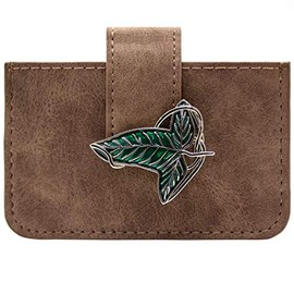 Lord of the Rings Enchanted Forest Elven Leaf Emblem Wallet Card Holder ID & Card Holder, Brown