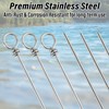 Dr.Fish 30 Pack Fishing Spinner Shaft Stainless Steel Looped Wire