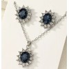 Unbranded Elegant Sunflower Earrings & Necklace Trendy Inlaid Gemstone design