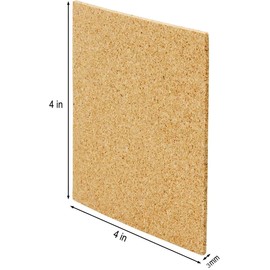 4pcs Cork Sheets 4"x 4" for DIY Coasters, Cork Board Squares, Cork Tiles, Cork Mat