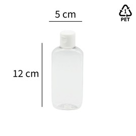 GEPACK Pack of 12 100ml Reusable Plastic Travel Bottles | Created with Recycled Material and Renewable Energy