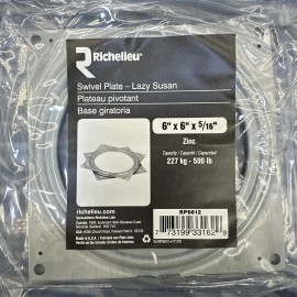 Richelieu Lazy Susan Swivel Plate #BP6612 6x6x5/16 500lb rating Zinc-Plated {II}