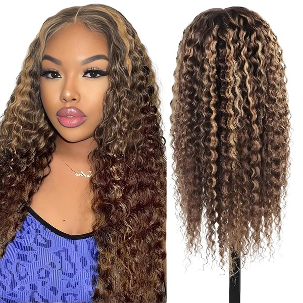 4/27 Highlight Deep Wave Lace Front Wigs Human Hair 13x4