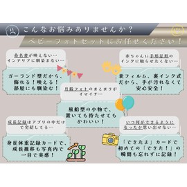 6-in-1 Baby Photo Set, Includes 2 Types of Handprint Stamps (6 Types of Commemorative Photos and Growth Records Set) (From Self-Maternity, Newbone Photo to Moon Photos) Name Card Stamp Pad Moon Photo