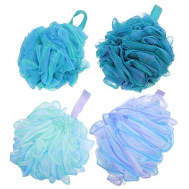 Beavorty 4pcs Exfoliating Bath Balls Soft Mesh Body Scrubber for Gentle Skin Cleaning for Shower and Bath Multi-color Shower Accessory for All Skin Types