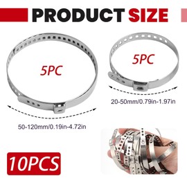 Set of 10 stainless steel CV axle cuffs clamps for most cars, pipe clamps, hose clamps, stainless steel, adjustable clamp clamps for easy installation and secure locking