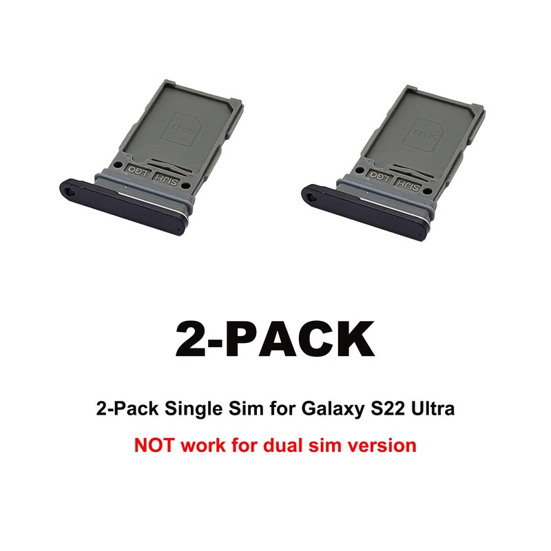 2 PCS for Galaxy S22 Ultra Single SIM Card Tray