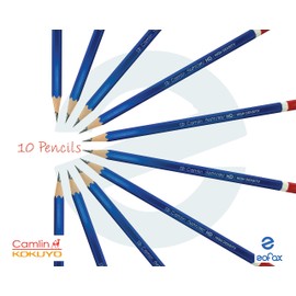 KOKUYO CAMLIN 10 Wooden Pencils Eraser Sharpener - Write Draw Sketch Smooth
