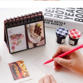 Kompassswc Photo Album Desk Calendar Album 68 Photos Slip-in Album for Stand Up Photo Album for Polaroid, Instax Mini 70 7s 8 50s 90.3 Inch Photos (Pink)
