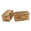 KICHOUSE 2pcs Wooden Sliding Lid Boxes Stackable Storage Bins for