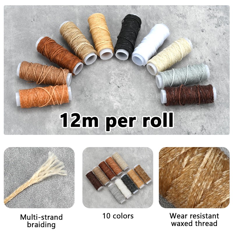 Leather Sewing Kit, Professional Leather Repair Kit with Upholstery Thread,