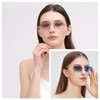 WDZAYXC Retro Rimless Sunglasses for Women Men Hexagonal Sunglasses, Gold/Gradient