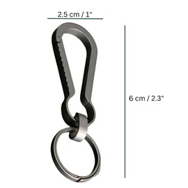Titanium Keychain Carabiner with Key Ring – Ultra-Lightweight, Heavy-Duty, Non-Corrosive & Weather-Resistant – Quick Release, Secure Design