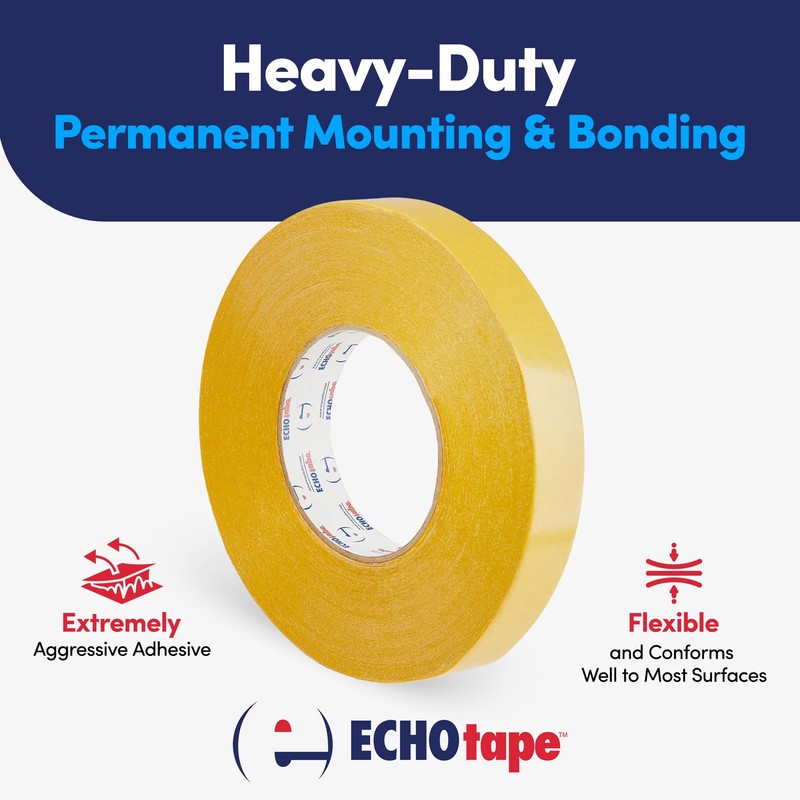 ECHOtape DC-U032A | White Heavy Duty Double-Sided Tape | Permanent