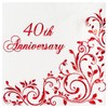 Crisky Servilletas de cóctel rojas de 40 aniversario para decoración