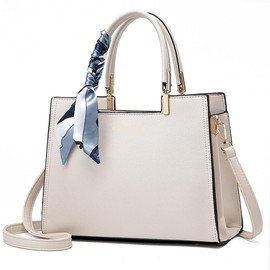 Tote Bolsa para Mujeres,Bolsos de Mujer,Bolso de Mano de PU Cuero, Bolsa de Hombro Elegante, Bolsa de Hombro Moda para Trabajo,Cita,Viaje,Fiesta,Compras (Blanco)