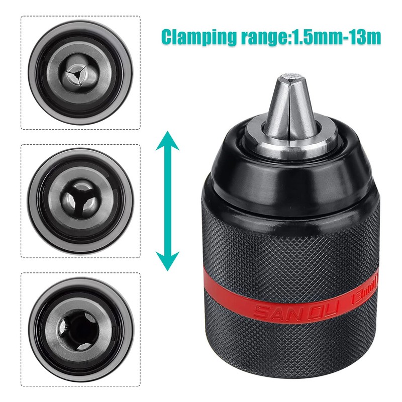 SDS Metal Keyless Chuck Adapter Hexagonal Span Width: 1.5-13 mm,