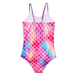 Xumplo Girls Mermaid Swimsuits Kids One Piece Bathing Suit Toddler Swimwear Beach Wear for Little Girl Pink Age 10-12 Years