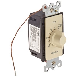 TORK A560M Spring-Wound in-Wall Twist Timer with 60-Minute Length and Ivory Faceplate, for Automatic Shutoff of Fans or Lights