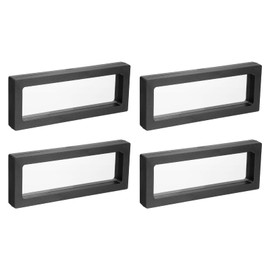 MECCANIXITY Floating Frame Display Holder Stand 3D Jewelry Display Box 9.06 x 2.76 x 0.79 Inch Black for Ring Necklace Bracelet Earring Pack of 4